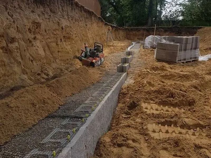 Retaining walls job in the Czech Village neighborhood of Cedar Rapids