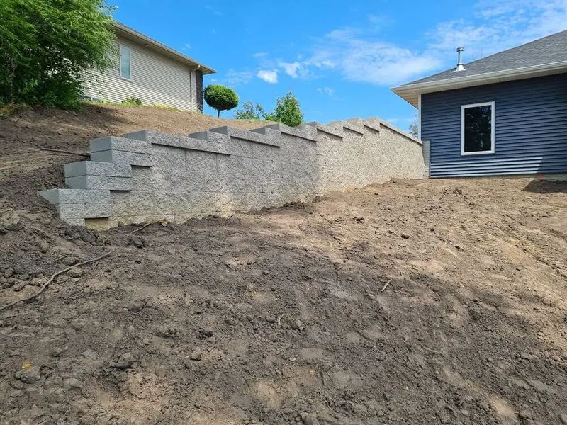 Retaining walls job in the Kenwood Park neighborhood of Cedar Rapids
