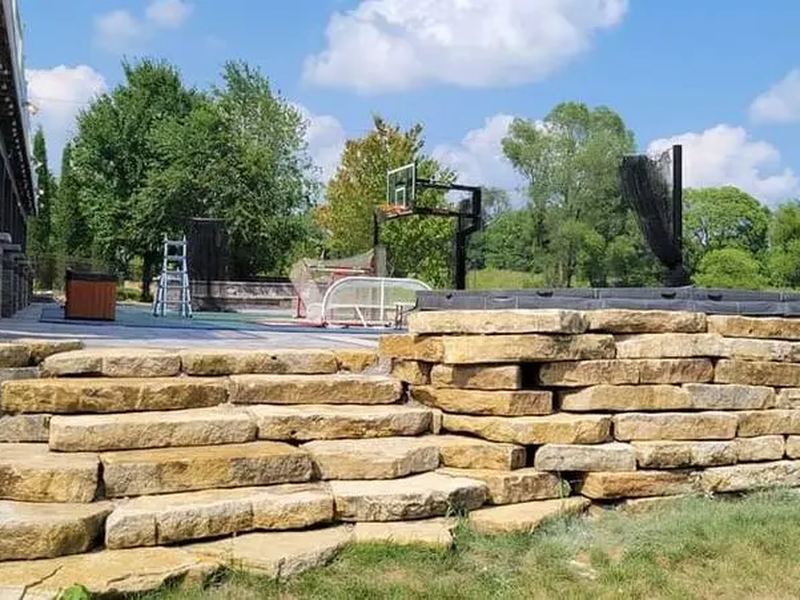 Retaining walls job in the Mound View neighborhood of Cedar Rapids